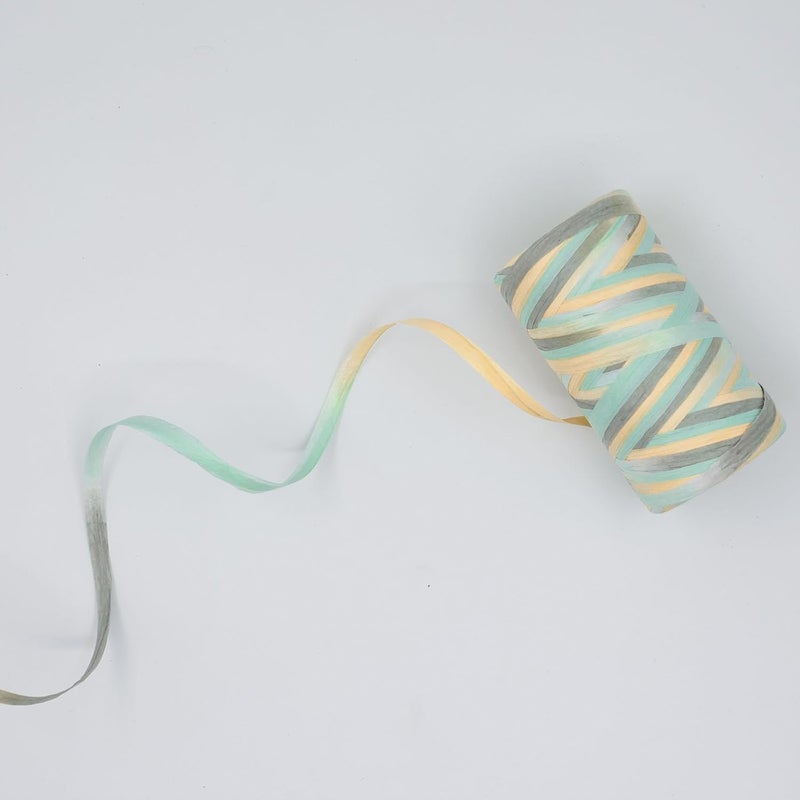 ALLWSLucky Colored 393 Feet Raffia Paper Ribbon, Colorful Packing Paper String Section Dyeing Raffia Ribbon for Gift Wrapping and DIY Decoration (Blue 2) - Image 1